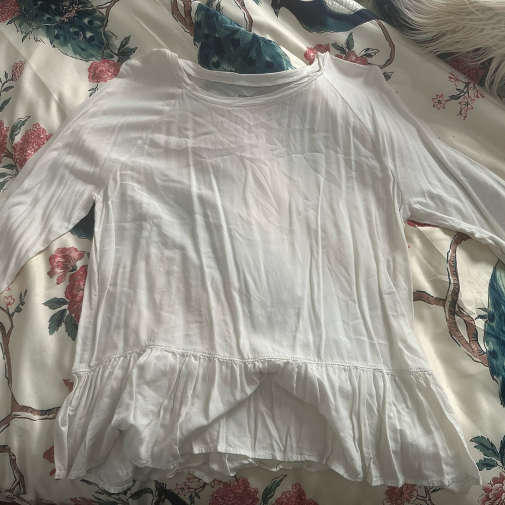 Ann Taylor Loft thing white blouse size large